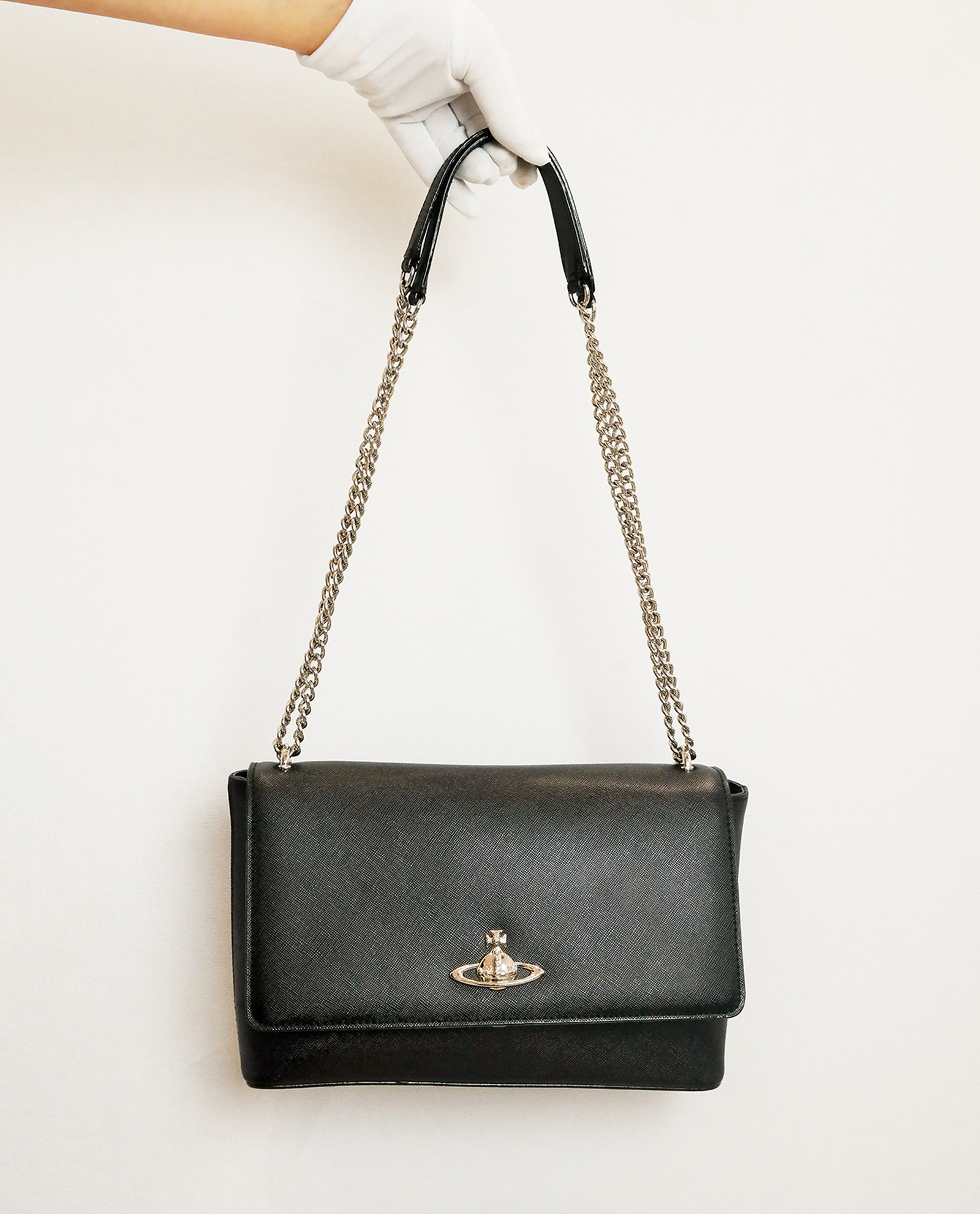 Vivienne westwood black balmoral bag sale